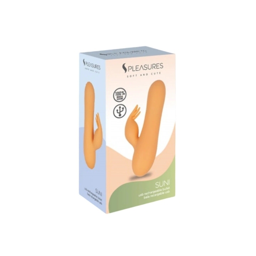 Вибратор-кролик с клиторальным стимулятором оранжевый S Pleasures SUNI - 3