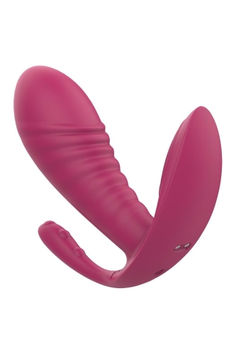 Вибратор рельефный с тройной стимуляцией и пультом управления красный Dream Toys Essentials - 2