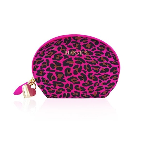 Мини вибромассажер Ванд для интимных мест Rianne S Lovely Leopard Purple c косметичкой-чехол - 3