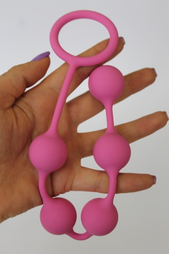 Анальная цепочка L 230 мм D 26 мм цвет розовый SWEET TOYS - 3