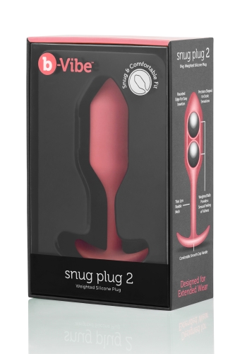 Безшовна силіконова анальна пробка з обтяженням B-Vibe для еротичних ігор коралова - 6