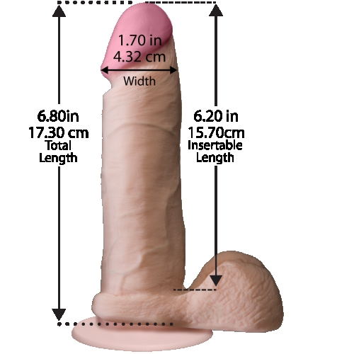 Фаллоимитатор 15,7 см/4,3 см ультрареалистичный на присоске Doc Johnson The Realistic Cock 6 inch White - ULTRASKYN Антибактериальный - 3
