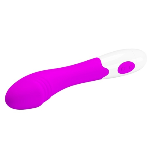 Вібратор для точки G ребристий біло-фуксія Lybaile Pretty Love Elemental Vibrator - 5
