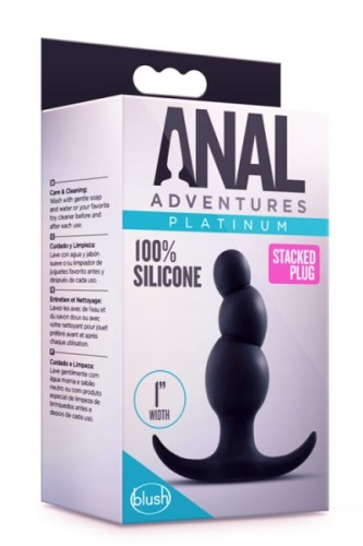 Анальный плаг с якорем чёрный ANAL ADVENTURES PLATINUM STACKED PLUG - 2