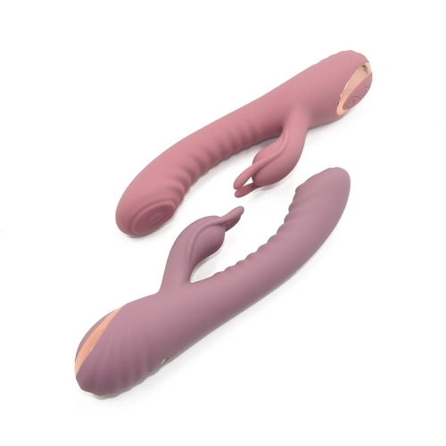 Вибратор рельефный вагинальный с отростком для клитора розового цвета Sweet Em Velvet Lure - 7