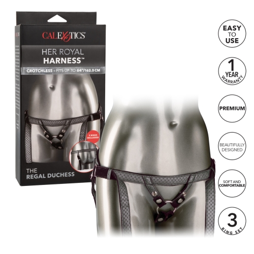 Трусики для страпона сірого кольору California еxotic novelties he Regal Duchess Silver - 6