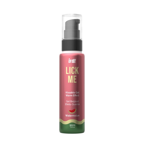Оральный лубрикант со вкусом арбуза с согревающим эффектом Intt Lick Me Kissable Gel 50 мл - 1