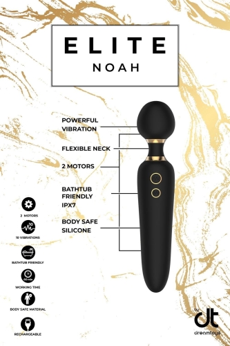 Вибромассажер Ванд микрофон универсальный двухсторонний черный Dream Toys Elite Noah - 6