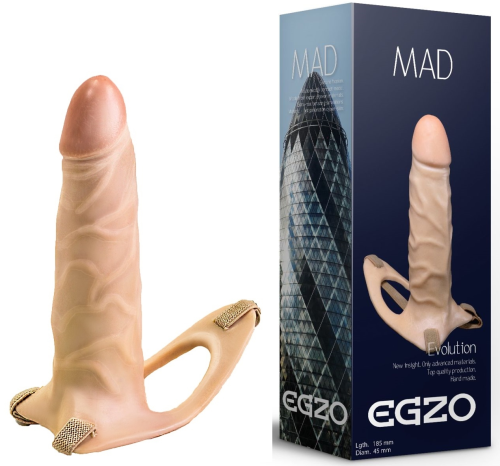 Полый страпон для мужчин (Фаллопротез) поясной телесного цвета EGZO MAD FH12 - 1
