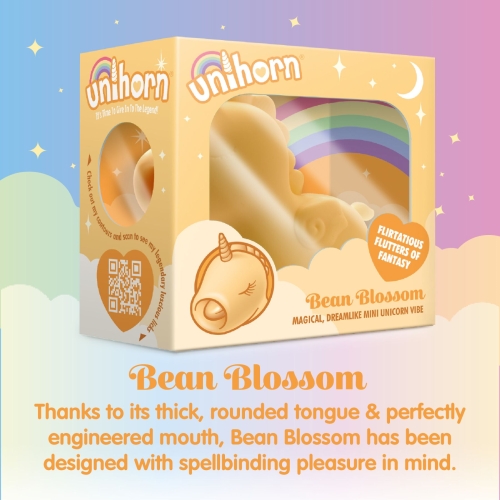Вібратор Пульсатор одноріжка для клітора жовтого кольору Unihorn Bean Blossom - 6