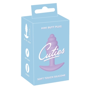 Анальная пробка ребристая фиолетового цвета Soft Silicone Mini Butt Plug