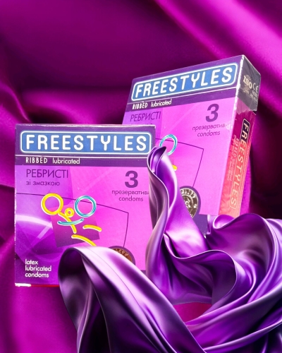 Презервативи ребристі FREESTYLES № 3 Ribbed Кайфові відчуття і безпека Фрістайлс - 1