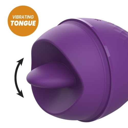 Кліторальний стимулятор із язичком фіолетового кольору Rewolution Rewolingo Tongue - 3