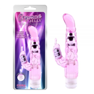 Вибратор вагинальный с клиторальным отростком розового цвета Chisa My Dual Pleasure