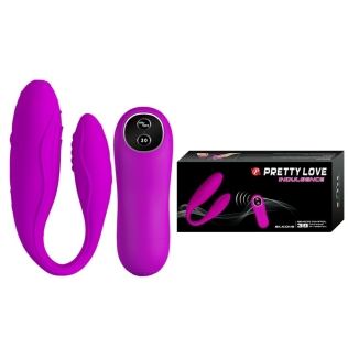 Вибратор для пар с пультом ДУ силиконовый розовый Pretty Love INDULGENCE LYBAILE
