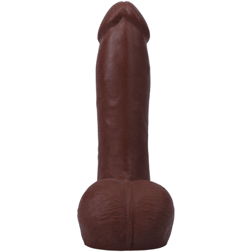 Фаллоимитатор реалистичный на съемной присоске коричневый Doc Johnson The Realistic Cock ULTRASKYN - 7 Inch with Balls Chocolate - 4