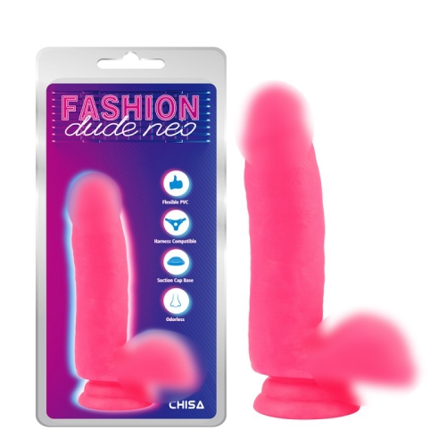 Фаллоимитатор реалистичный на присоске розового цвета Chisa Dual Density Cock - 1