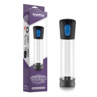 Вакуумная помпа для увеличения пениса прозрачного цвета Lovetoy Maximizer Worx VX3 