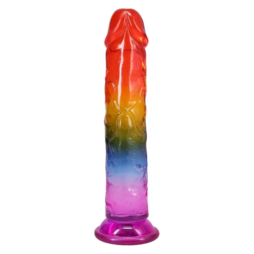 Фалоімітатор реалістичний на присосці райдужний Doc Johnson Crystal Jellies - 8.5 Inch - 4