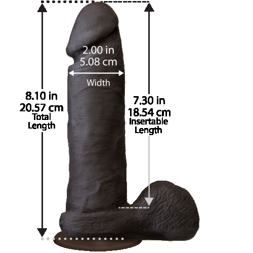 Фаллоимитатор 18,5 см/5 см реалистичный с яичками Doc Johnson The Realistic Cock 8 inch Black - ULTRASKYN L Vack-U-Lock - 2