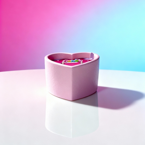 Масажна свічка у формі серця з ароматом жуйки Candy Bubble Gum 70 мл - 9