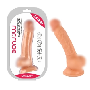 Фаллоимитатор на присоске реалистичный Realistic Dong Flesh Mr. Rude 7.5 бежевый