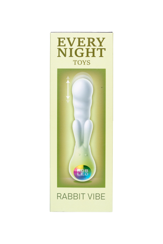 Кролик вібратор для точки G зі світлодіодом зелений градієнт Every Night Toys - 6