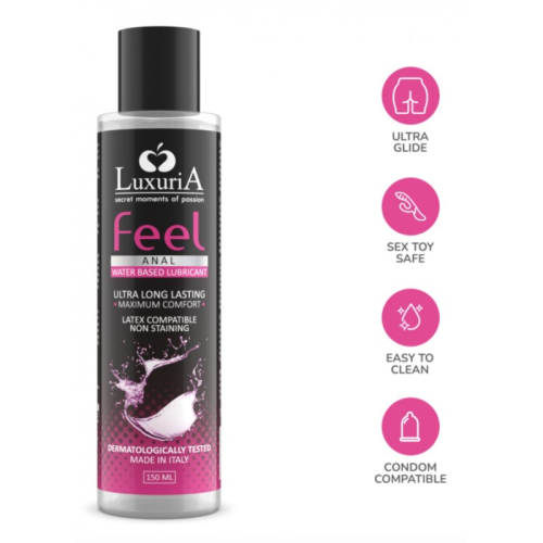 Лубрикант анальний унісекс на водній основі Intimateline Luxuria Feel Anal 150мл - 3