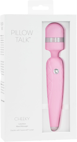 Роскошный силиконовый вибромассажер с гибкой головкой PILLOW TALK - Cheeky Pink с кристаллом Сваровски - 7