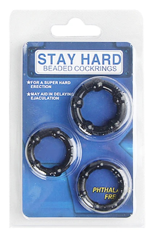 Набір кілець на член для підтримки ерекції чорні Stay hard - 4