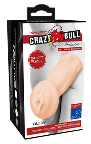 Мастурбатор вагіна з вібрацією тілесного кольору з пультом ДК LYBAILE Crazy Bull Ruby Vibration - 13