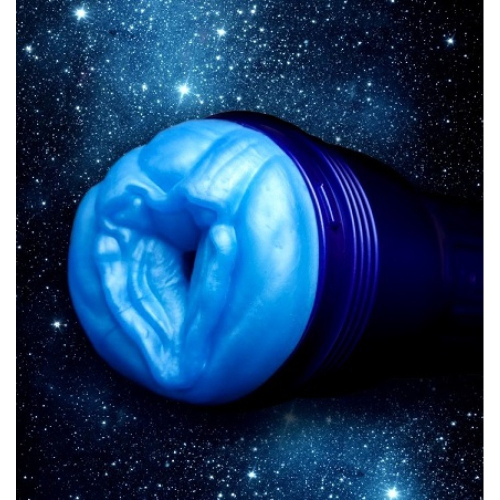 Мастурбатор в колбе вагина из киберкожи синего цвета Fleshlight - 4