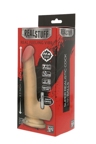 Вибромассажер дилдо на присоске реалистичный телесного цвета FleshX 6.5 Vibrator - 2