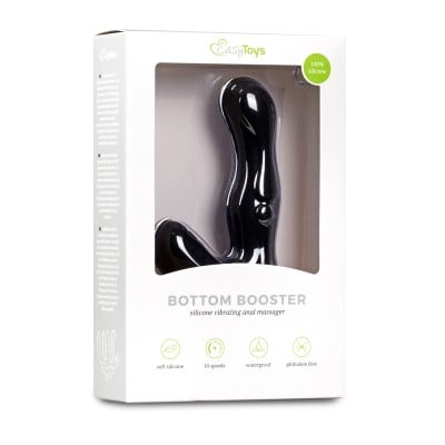 Вибромассажер простаты силиконовый черного цвета EasyToys - 4