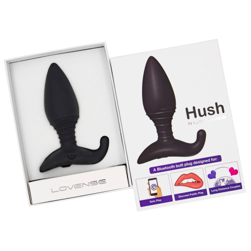 Анальна смарт вібропробка силіконова чорна lovense Hush розмір S - 7