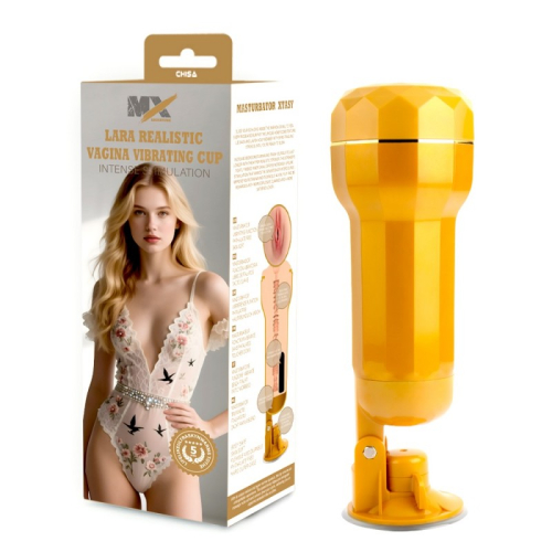 Мастурбатор для мужчин Вагина в колбе и на присоске с вибрацией Chisa Lara Realistic Vagina Cup - 1