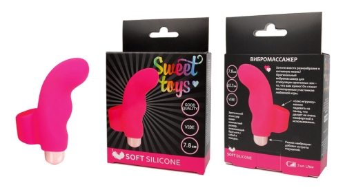 Вибратор 7,8 см/2,3 см для эрогенных зон на палец гладкий силиконовый SWEET TOYS ярко-розовый - 4