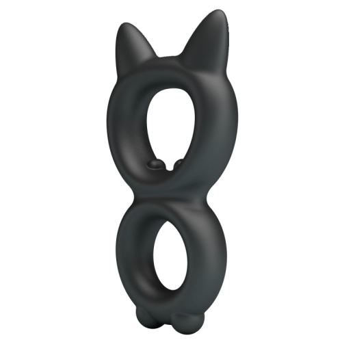 Эрекционное кольцо двойное на член черное Crazy Bull Super Soft Toran - 3
