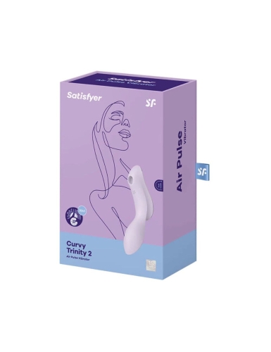 Вакуумный клиторальный стимулятор с вибрацией фиолетовый Satisfyer Curvy Trinity 2 - 4