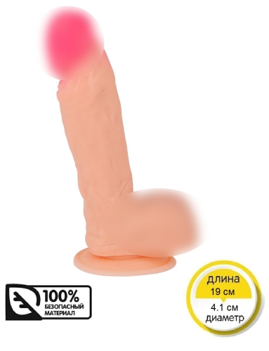 Силіконовий 14/4, 1 см фалоімітатор на присоску Brazzers DWS033 19 см х 4.1 см - 1