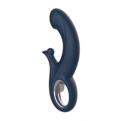 Вибратор со стимуляцией клитора из силикона синего цвета Chisa Dual Orgasm Vibrator Kissen Fury - 3