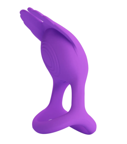 Эрекционное вибро кольцо на член фиолетового цвета Cottelli Collection Pretty Love Vibration Penis Ring SILAS - 4