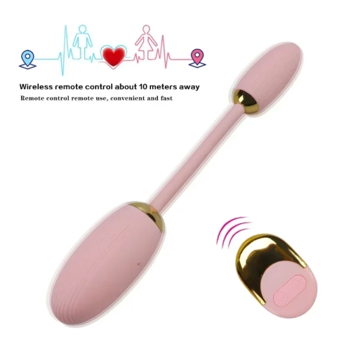 Вагинально-анальное виброяйца с пультом ДУ пудрового цвета Sex toys - 5