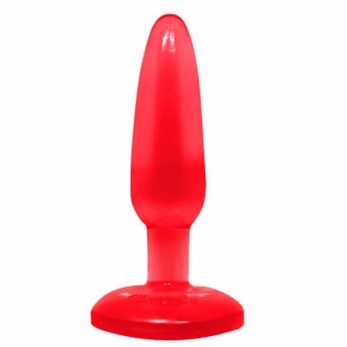 Анальная пробка на присоске красная Butt plug LYBAILE