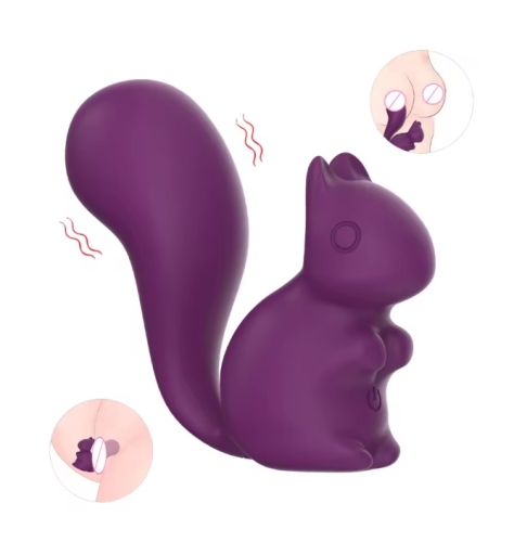 Мини-вибратор клиторальный в форме белочки фиолетовый Every Night Toys Debbie 10 режимов вибрации - 1