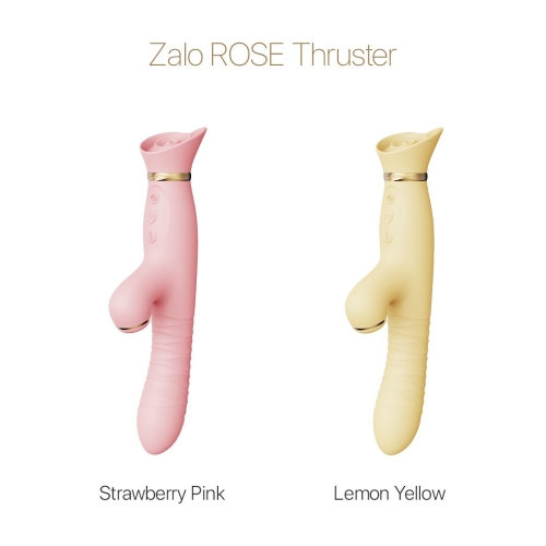 Вибратор пульсатор с вакуумным отростком для клитора розового цвета Zalo ROSE Thruster Strawberry - 8
