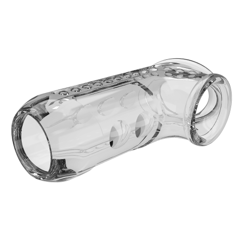 Стимулююча насадка на пеніс із відкритою головкою прозора Lybaile Pretty Love Penis Sleeve Long Clear - 5