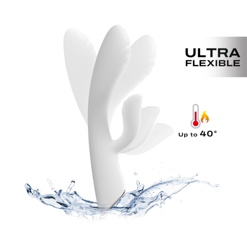 Вибратор с отростком для клитора белого цвета Dorcel FLEXI RABBIT - 1