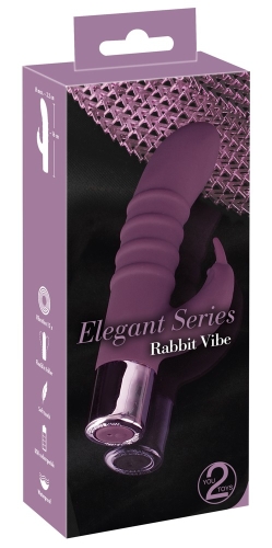 Вібратор із кліторальним стимулятором фіолетовий Elegant Series Rabbit Vibe - 1