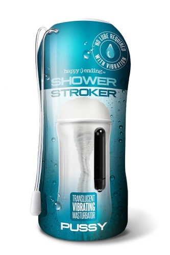 Мастурбатор вагіну з вібрацією прозорого кольору Happy Ending Vibrating Shower Stroker Self Lubricating Pussy - 2
